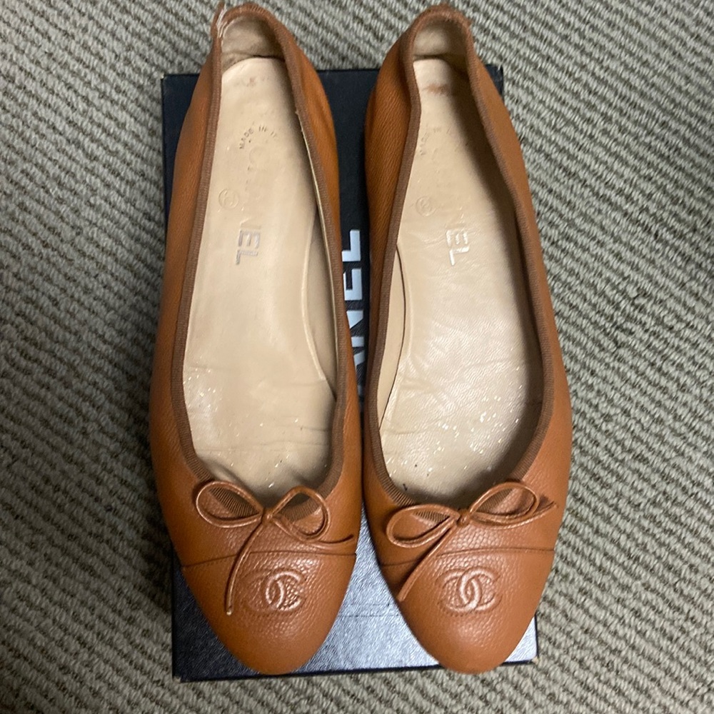 Chanel ballerina ballet flats shoes classic CC size 42 11/ 12